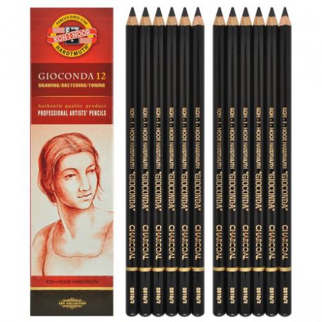 Węgiel w drewnie Koh-i-Noor, twardość 2, czarny - 2